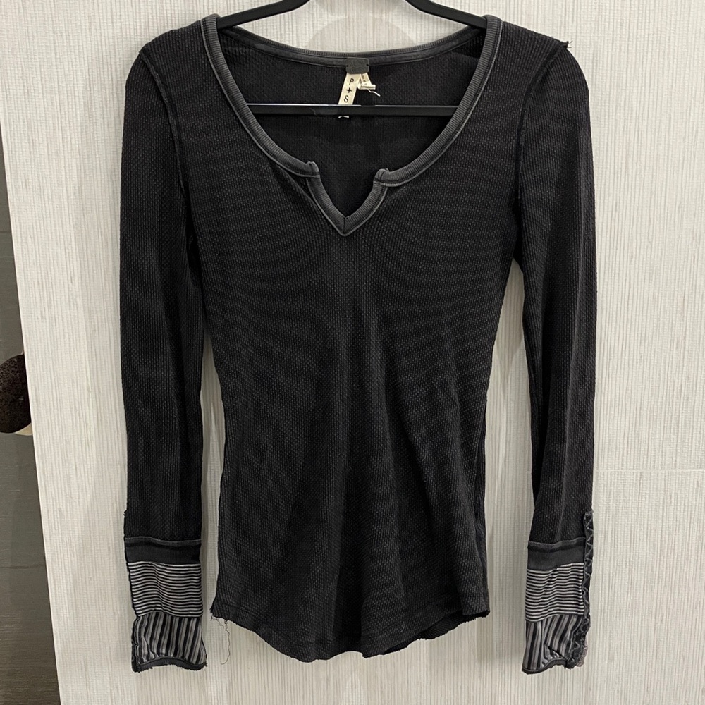 Free People Longsleeve Waffle T-Shirt
